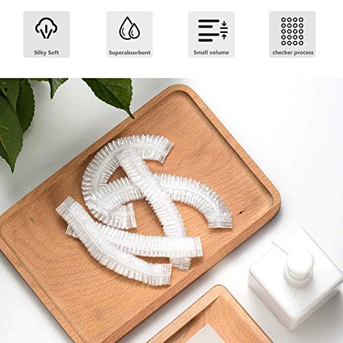 YIZIJIZI 30PCS Disposable Shower Caps, Large Thick Clear Waterproof Shower Ca...