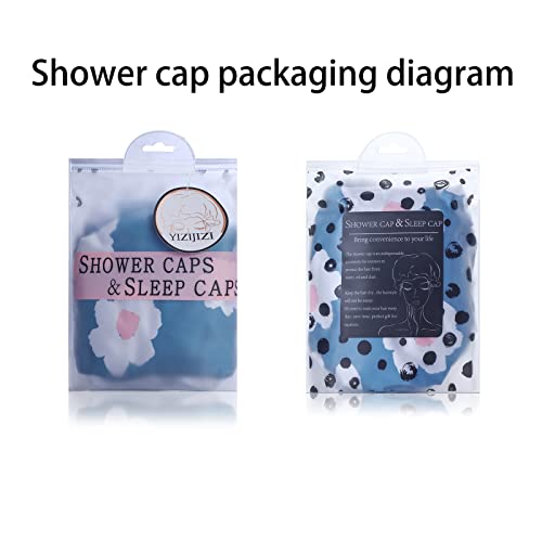 YIZIJIZI Terry Lined Shower Caps, Triple Layer Large Shower Cap for Women, Re...
