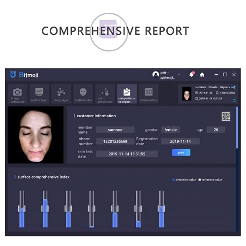 Portable Skin Care Analysis Facial Moisture Oil Analyzer with The Test of Ski...
