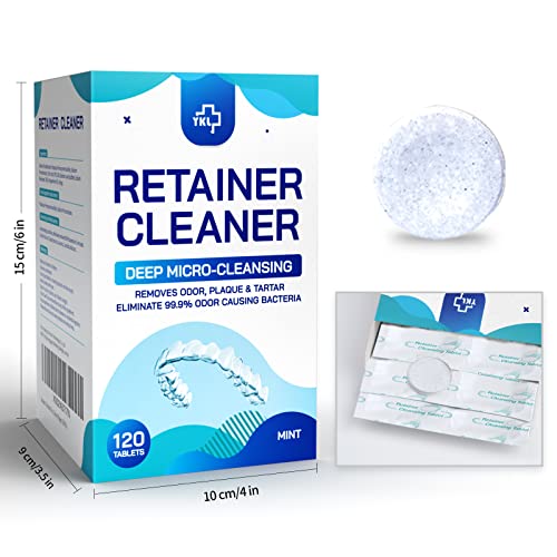 Retainer & Denture Cleaner Tablets - 4 Months Supply (120 pcs) Dental Retaine...