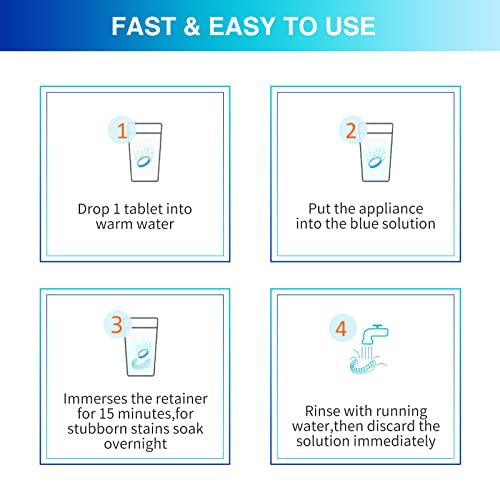 Retainer & Denture Cleaner Tablets - 4 Months Supply (120 pcs) Dental Retaine...