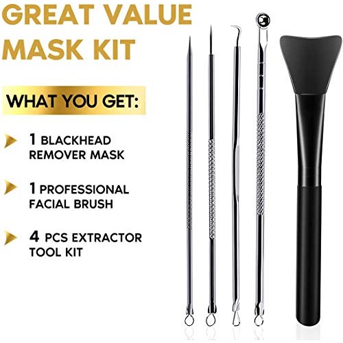 Blackhead Remover Mask Kit, Peel Off Black Mask, Purifying Charcoal Face Mask...