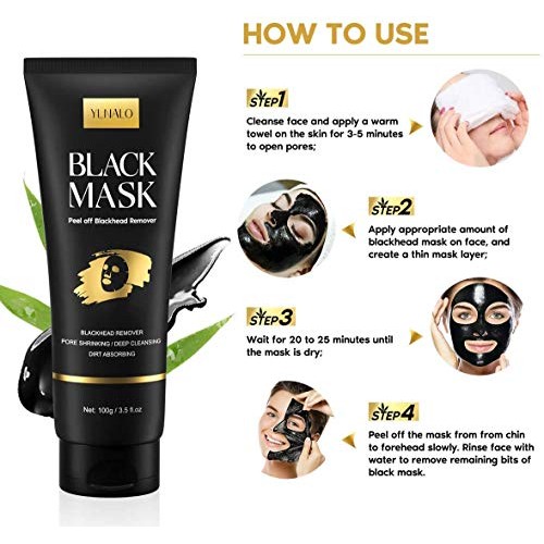 Blackhead Remover Mask Kit, Peel Off Black Mask, Purifying Charcoal Face Mask...