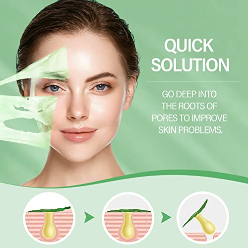 Green Tea Peel Off Mask 3-in-1 Blackhead Remover Peel Off Face Mask Deep Clea...