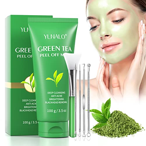 Green Tea Peel Off Mask 3-in-1 Blackhead Remover Peel Off Face Mask Deep Clea...