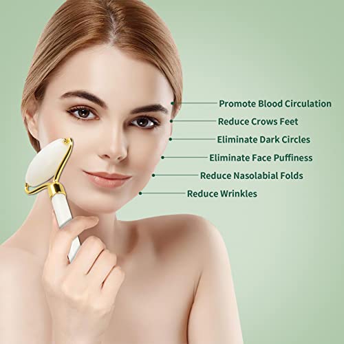 Jade Roller Gua Sha Set - Facial Skin Care Set, Facial Beauty Tools, Natural ...