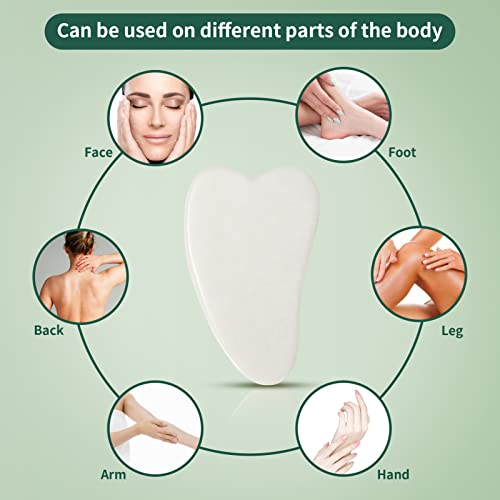 Jade Roller Gua Sha Set - Facial Skin Care Set, Facial Beauty Tools, Natural ...