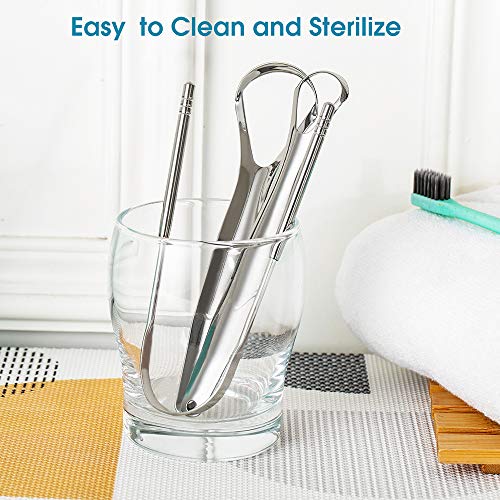 YLYL 3 PCS Metal Tongue Scraper, Tongue Scrapers for Adults Kids, Stainless S...