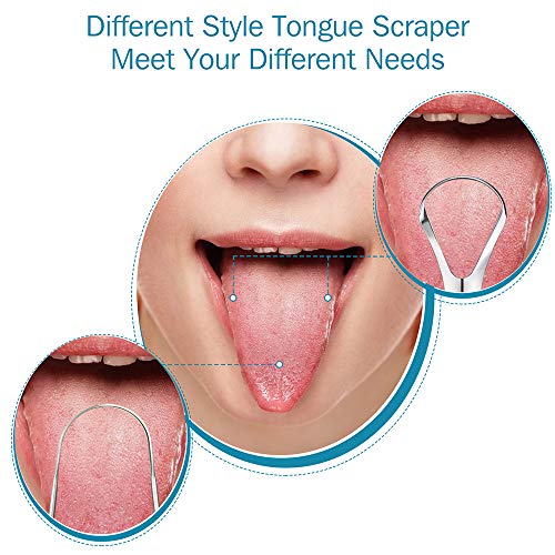 YLYL 3 PCS Metal Tongue Scraper, Tongue Scrapers for Adults Kids, Stainless S...