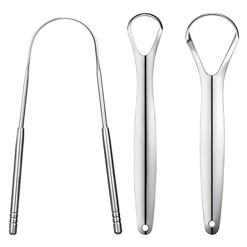 YLYL 3 PCS Metal Tongue Scraper, Tongue Scrapers for Adults Kids, Stainless S...