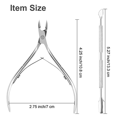 YLYL Metal Nail Cuticle Trimmer with Cuticle Pusher and Cutter, 2 Pcs Profess...