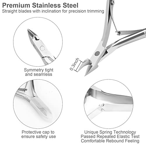 YLYL Metal Nail Cuticle Trimmer with Cuticle Pusher and Cutter, 2 Pcs Profess...