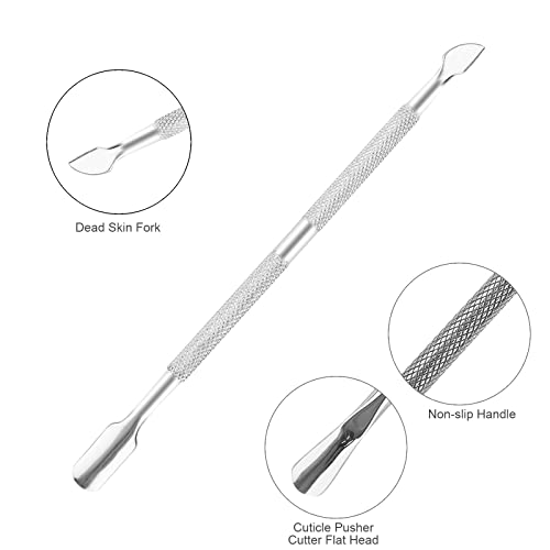 YLYL Metal Nail Cuticle Trimmer with Cuticle Pusher and Cutter, 2 Pcs Profess...