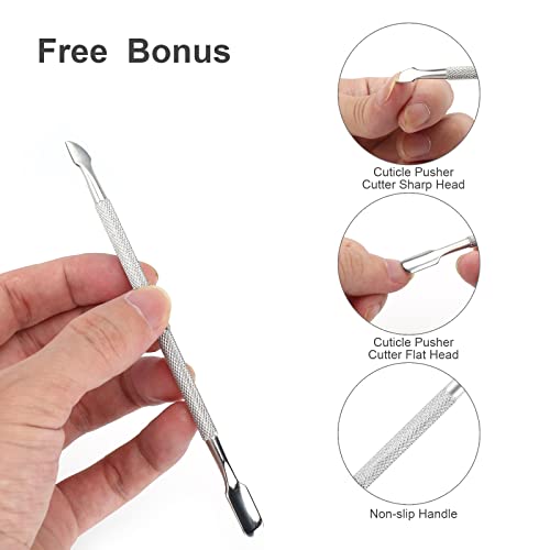 YLYL Metal Nail Cuticle Trimmer with Cuticle Pusher and Cutter, 2 Pcs Profess...