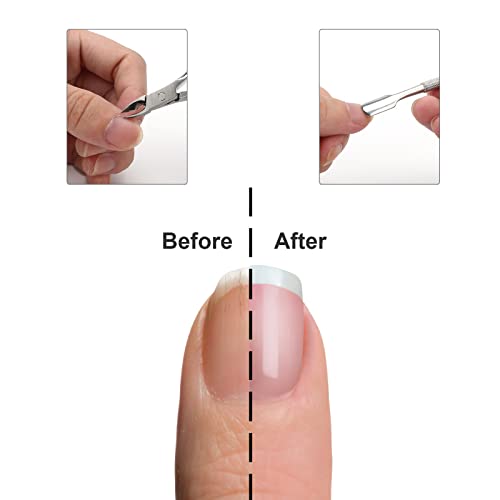 YLYL Metal Nail Cuticle Trimmer with Cuticle Pusher and Cutter, 2 Pcs Profess...