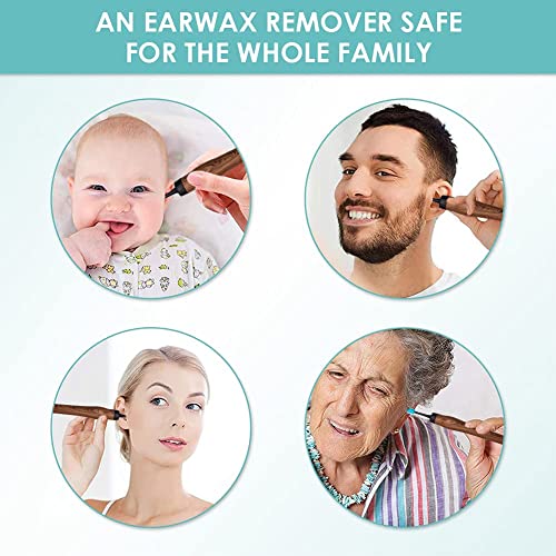 Q Grips Ear Wax Remover,Soft Spiral Earwax Removal Tool with 16 Replacement H...