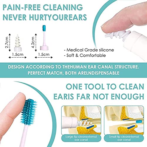 Q Grips Ear Wax Remover,Soft Spiral Earwax Removal Tool with 16 Replacement H...