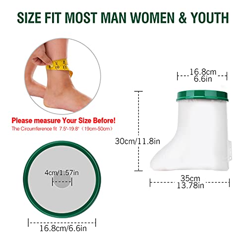Waterproof Foot Cast Cover for Adult Shower Bath, Watertight Seal Foot Protec...
