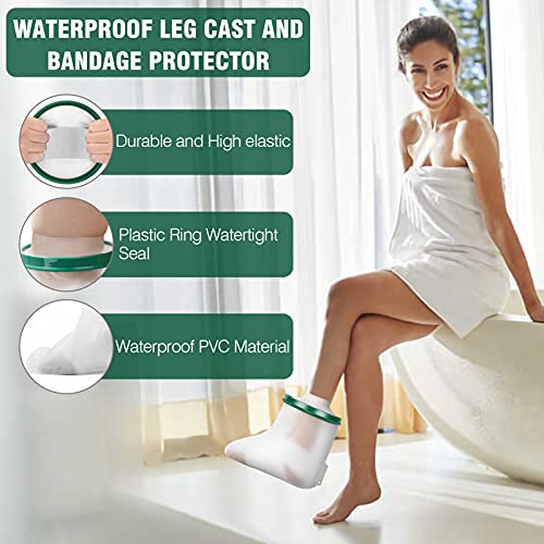 Waterproof Foot Cast Cover for Adult Shower Bath, Watertight Seal Foot Protec...
