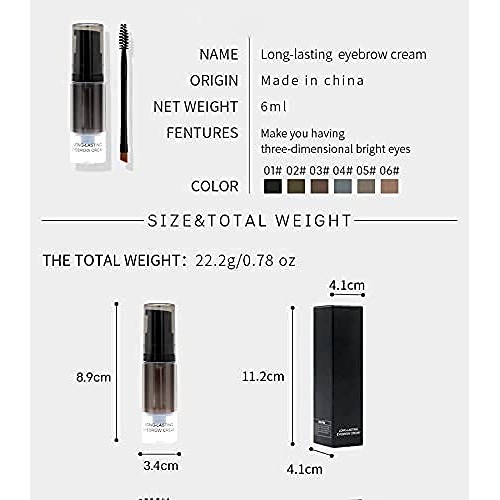 Ynzon Eyebrow Cream Gel Long Lasting Waterproof (Wiht Brush) Set Eye Brows Ma...