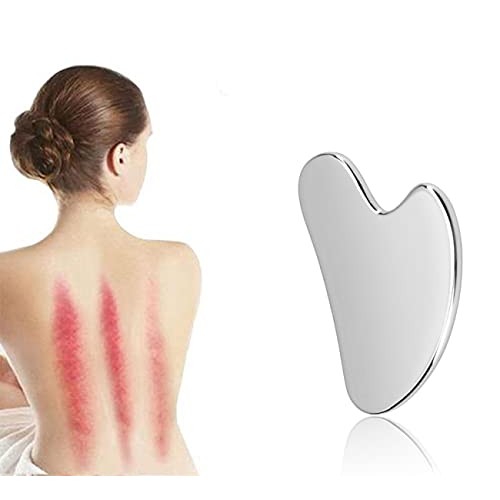 Gua Sha Facial Tool Scraping Massage Stainless Steel Guasha Board SPA Salon A...