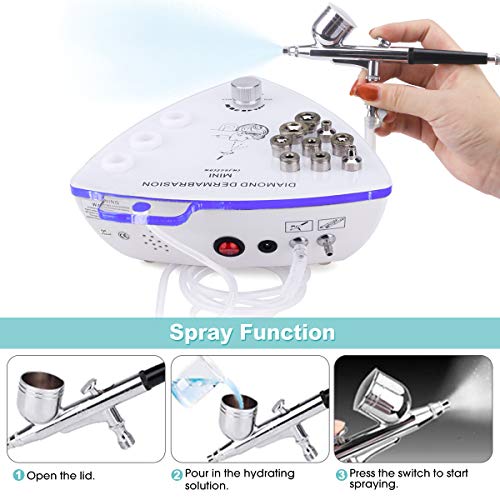Diamond Microdermabrasion Machine with Spray Gun, Yofuly 65-68cmHg Suction Po...