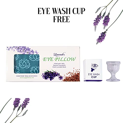Eye Pillow Filled with Real Dried Lavender Flowers & Organic Flax Seed for Re...