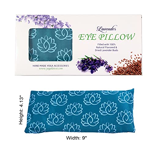 Eye Pillow Filled with Real Dried Lavender Flowers & Organic Flax Seed for Re...