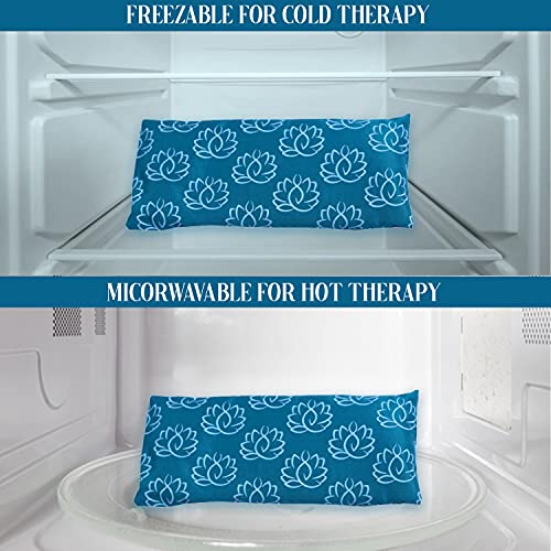 Eye Pillow Filled with Real Dried Lavender Flowers & Organic Flax Seed for Re...