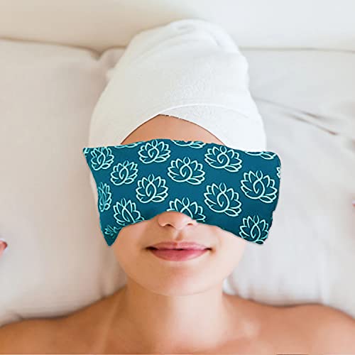 Eye Pillow Filled with Real Dried Lavender Flowers & Organic Flax Seed for Re...