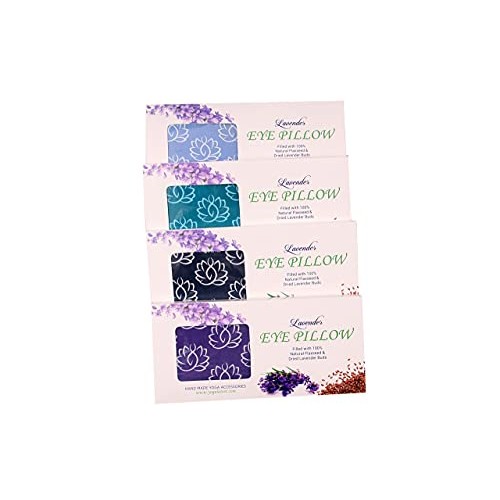 Eye Pillow Filled with Real Dried Lavender Flowers & Organic Flax Seed for Re...