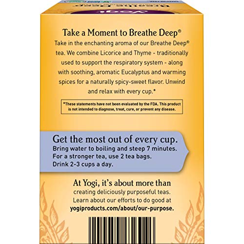 Yogi Tea - Breathe Deep (6 Pack) - Supports Respiratory Health - Spicy Sweet ...
