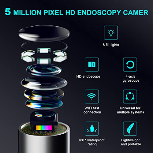 Ear Wax Removal Tool with Camera - Ear Cleaner Kit with 4 Ear Spoon - HD WiFi...