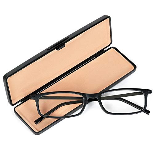Reading Glasses Lightweight Set of 2 Glasses for Reading with Compact Thin Ca...