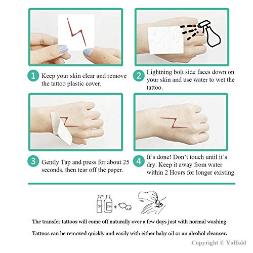 YoHold Wizard Lightning Bolt Scar Temporary Tattoos for Halloween, Wizard The...