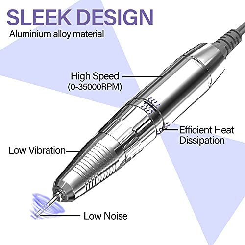 2 in 1 Nail Dust Collector with Nail Drill, 35000 RPM Electric 60W Nail drill...