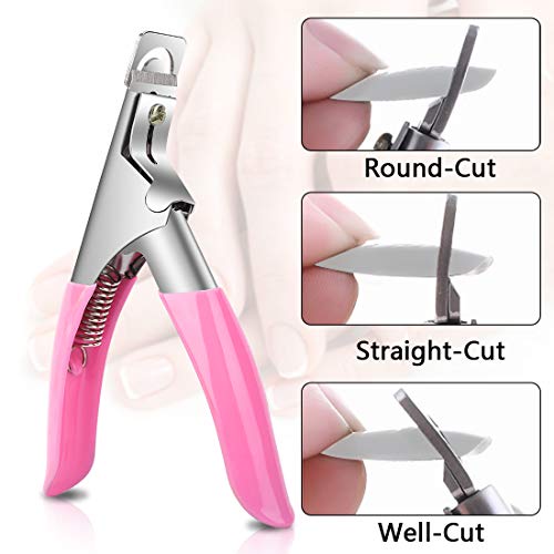 2 Pack Clear and Natural False Acrylic Nails Tips Half Cover 10 Sizes 500pcs ...