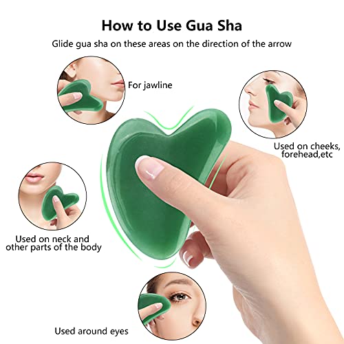Gua Sha,Gua Sha Facial Tool, Natural Jade Stone Guasha Tool for Face Gua Sha ...