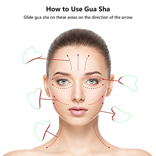 Gua Sha,Gua Sha Facial Tool, Natural Jade Stone Guasha Tool for Face Gua Sha ...