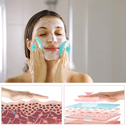 Silicone Face Scrubber, 2pcs Exfoliating Lip Brush, 2pcs Face Cleansing Brush...