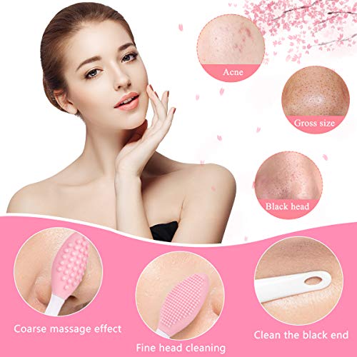 Silicone Face Scrubber, 2pcs Exfoliating Lip Brush, 2pcs Face Cleansing Brush...