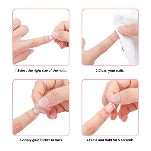 Yokilly 120 Pieces Natural French Fake Nails,Acrylic False Nails Kit Includin...