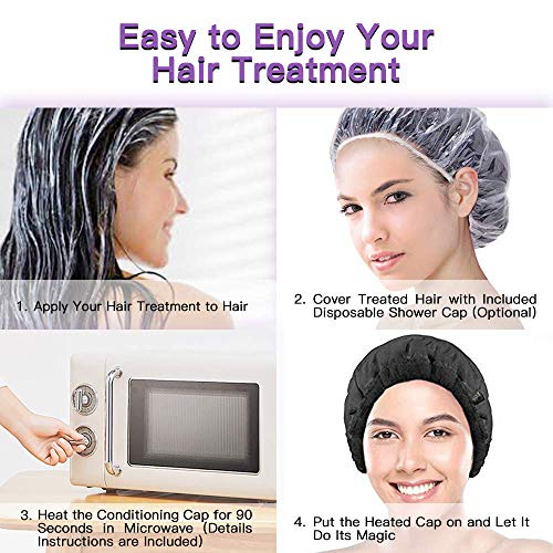 Yolife Deep ConditioningThermal Heat Cap- Cordless, Flaxseed Reversible Micro...