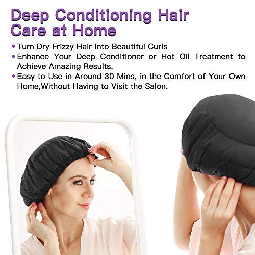 Yolife Deep ConditioningThermal Heat Cap- Cordless, Flaxseed Reversible Micro...