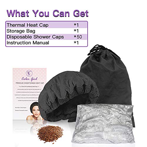 Yolife Deep ConditioningThermal Heat Cap- Cordless, Flaxseed Reversible Micro...