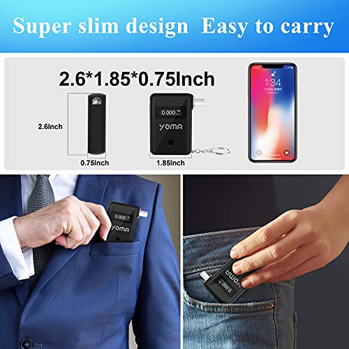 Breathalyzer, yoma AT800 Professional BAC Tester with Digital LCD Screen, Pol...