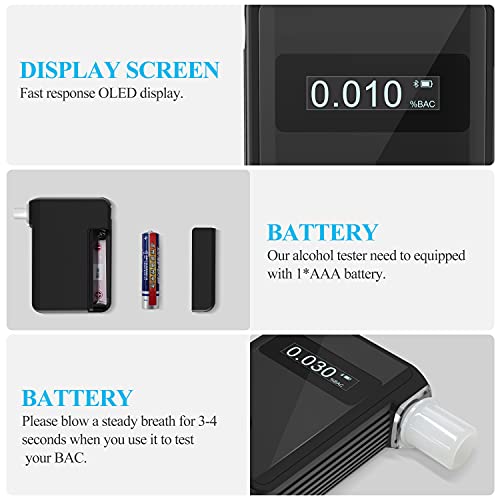 Breathalyzer, yoma AT800 Professional BAC Tester with Digital LCD Screen, Pol...