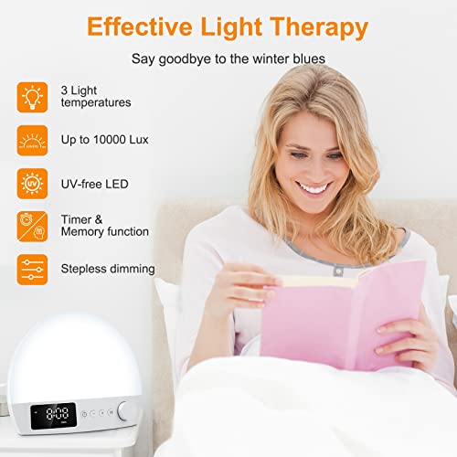 YONAKE Light Therapy Lamp,UV-Free Sun Lamp, Happy Mood Lamp with 3 Color Temp...