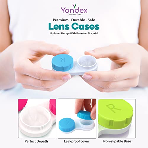Yondex Contact Lens Case Set - 16 -Pack Bulk Contact Cases - Durable Plastic ...