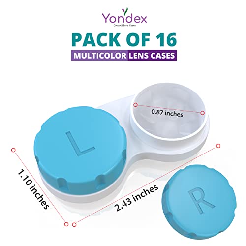 Yondex Contact Lens Case Set - 16 -Pack Bulk Contact Cases - Durable Plastic ...